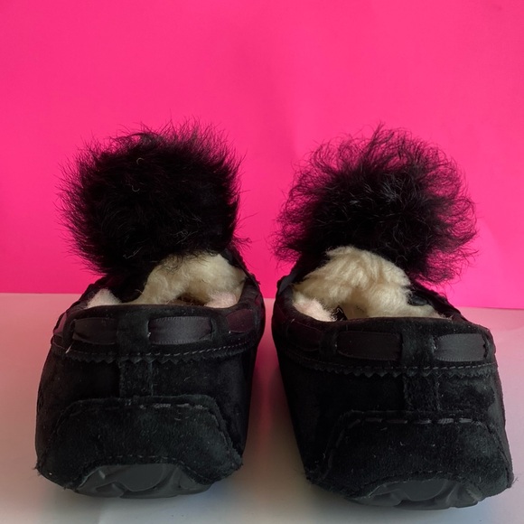 uggs dakota pom-poms black womens size 8 loafers - Picture 8 of 15